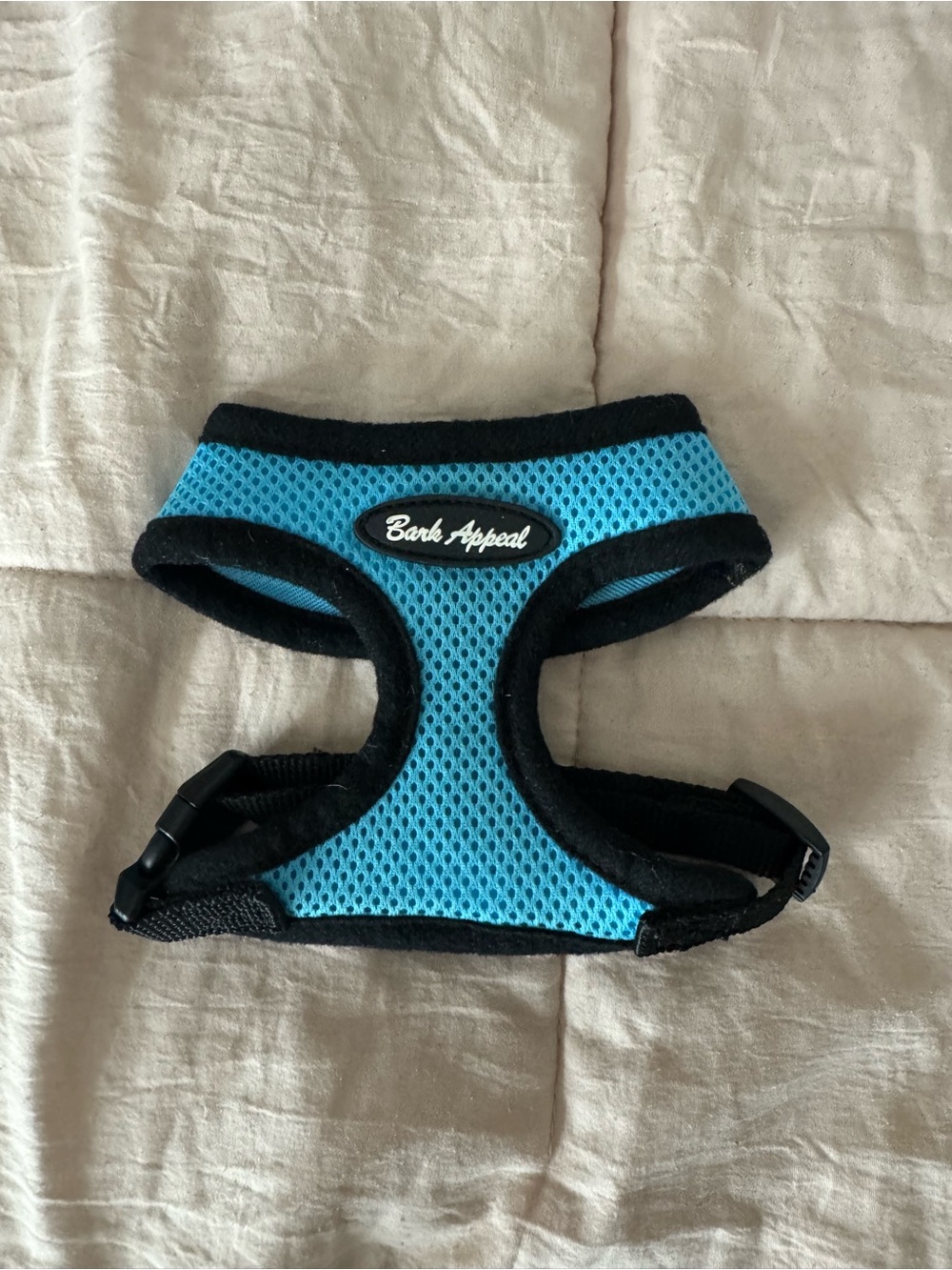 Bark Appeal Turquoise Mesh Dog Harness with Black Trim